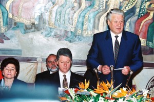Супруга президента РФ Н.И. Ельцина, президент США Уилям Дж. (Билл) Клинтон, президент РФ Б.Н. Ельцин