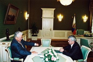 Встреча президента РФ Б.Н. Ельцина с председателем правительства Республики Карелия В.Н. Степановым