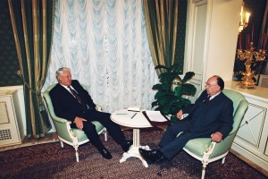 Встреча президента РФ Б.Н. Ельцина директором Федеральной службы РФ по телевидению и радиовещанию и Государственной телерадиокомпании "Останкино" А.Н. Яковлевым