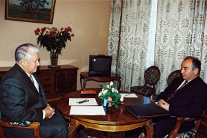 Встреча президента РФ Б.Н. Ельцина с председателем Правительства национального возрождения Чеченской республики Д.Г. Завгаевым