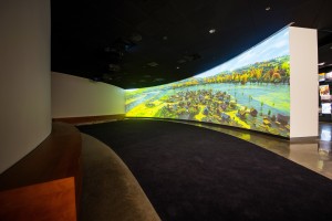 Orientation Theater panoramic media program with computer-generated animation that re-creates critical moments of Russian history