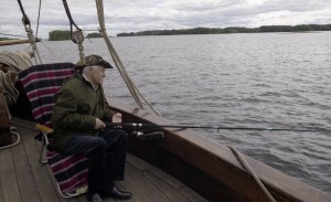 Президент РФ Борис Ельцин на отдыхе. Во время прогулки на корабле «Святитель Николай»