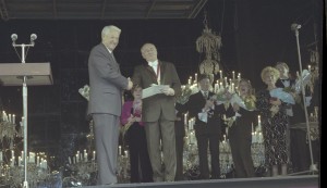 Посещение президента РФ Бориса Ельцина Московского театра «Ленком» по случаю 70-летнего юбилея