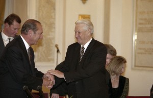 Государственный визит в РФ президента Французской Республики Жака Ширака с супругой Бернадент Ширак. Во время официальной церемонии встречи