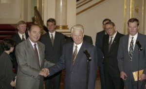 Государственный визит в РФ президента Французской Республики Жака Ширака с супругой Бернадент Ширак. Выступление перед прессой