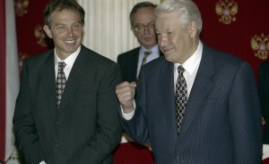 Визит в РФ премьер-министра Великобритании Тони Блэра. Во время подписания Соглашения о сотрудничестве в области борьбы с преступностью