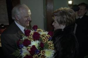 Супруга президента РФ Наина Ельцина на 70-летии М. Ульянова в театре им. Вахтангова