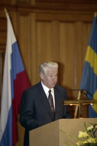 Государственный визит президента РФ Бориса Ельцина в Королевство Швеция. Выступление президента РФ Бориса Ельцина в зале заседаний бывшей Второй палаты Парламента