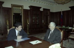 Президент РФ Борис Ельцин встреча с первым заместителем председателя Правительства РФ Б.Е. Немцовым