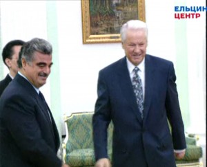 Встреча президента РФ Бориса Ельцина с премьер-министром Ливана Рафиком Харири