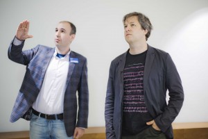 Кинокритик Антон Долин и руководитель архива Президентского центра Б.Н. Ельцина Дмитрий Пушмин