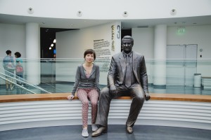 Практикантка Екатерина Вохмянина в Музее Ельцина