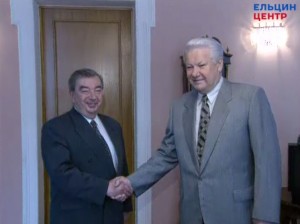 Рабочая встреча президента РФ Б.Н.Ельцина с министром иностранных дел РФ Е.С. Примаковым