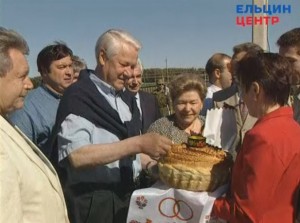 Посещение президентом РФ Б.Н. Ельциным фермерского хозяйства Алексея Медведева в Самарской области