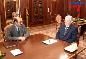 Рабочая встреча президента РФ Б.Н. Ельцина с министром финансов РФ М.М. Задорновым
