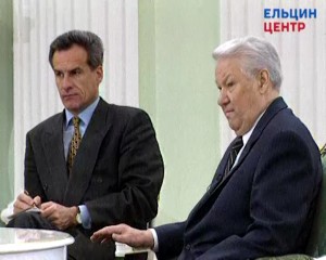Интервью президента РФ Б.Н. Ельцина украинским и российским журналистам по поводу предстоящего 26-27 февраля государственного визита в Москву президента Республики Украина Л.Д. Кучмы