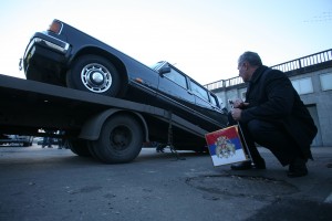 Транспортировка бронированного ЗИЛа Б.Н. Ельцина