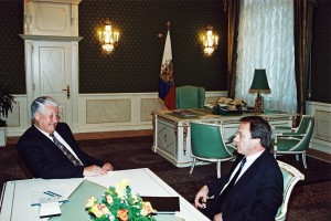 Встреча президента РФ Б.Н. Ельцина с председателем Всероссийской государственной телерадиокомпании (ВГТРК) О.М. Попцовым