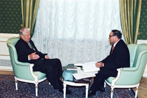 Встреча президента РФ Б.Н. Ельцина с  председателем Центральной избирательной комиссии РФ Н.Т. Рябовым