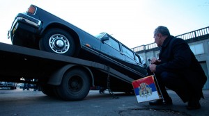 Транспортировка президентского автомобиля ЗИЛ Бориса Ельцина из Москвы в Екатеринбург