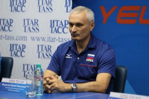 Юрий Маричев на пресс-конференции Кубка Ельцина по волейболу