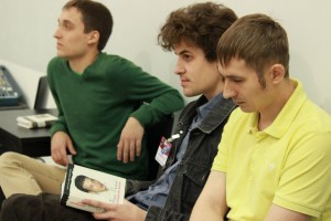 Поэты Александр Костарев, Кирилл Азёрный и Андрей Торопов, проект Мой личный Борис Рыжий