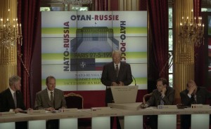 Саммит НАТО-Россия. Во время подписания Основополагающего акта о взаимных отношениях, сотрудничестве и безопасности между Россией и НАТО. Выступление президента РФ Бориса Ельцина