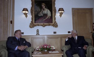 Президент РФ Борис Ельцин на отдыхе. Пребывание в Карелии президента Финляндии Мартти Ахтисаари. Президент РФ Борис Ельцин во время встречи с президентом Финляндии Мартти Ахтисаари