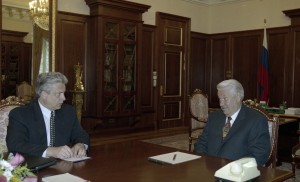 Встреча президента РФ Бориса Ельцина с директором ФСБ РФ Н.Д. Ковалевым