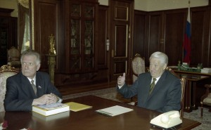 Встреча президента РФ Бориса Ельцина с президентом республики Бурятия Леонидом Потаповым