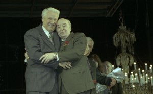 Посещение президента РФ Бориса Ельцина Московского театра «Ленком» по случаю 70-летнего юбилея