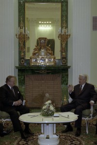 Визит президента Финляндии Мартти Ахтисаари в РФ. Во время переговоров в узком составе