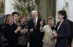 Во время записи Новогоднего обращения президента РФ Бориса Ельцина