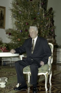 Во время записи Новогоднего обращения президента РФ Бориса Ельцина