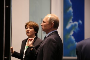 Открытие Ельцин Центра в Екатеринбурге. Татьяна Юмашева и Владимир Путин