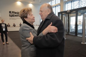 Церемония открытия Ельцин Центра в Екатеринбурге. Наина Ельцина и Станислав Шушкевич