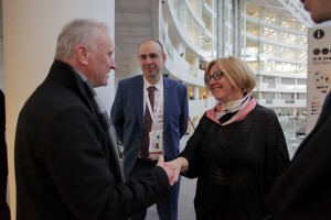 Церемония открытия Ельцин Центра в Екатеринбурге. Геннадий Бурбулис, Ирина Евдокимова, Дмитрий Пушмин (на втором плане)