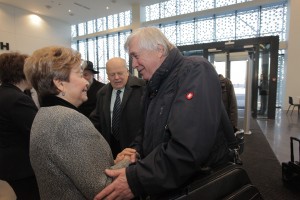 Церемония открытия Ельцин Центра в Екатеринбурге. Наина Ельцина и Владимир Нифадьев. Владислав Шушкевич (на втором плане)