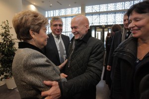 Церемония открытия Ельцин Центра в Екатеринбурге. Наина Ельцина, Виктор Крючков, Александр Дроздов (на втором плане)