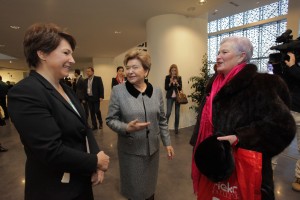 Церемония открытия Ельцин Центра в Екатеринбурге. Татьяна Юмашева, Наина Ельцина (на втором плане)