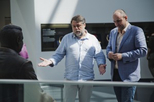 Режиссер Виталий Манский и руководитель Архива Ельцин Центра Дмитрий Пушмин в Музее Бориса Ельцина