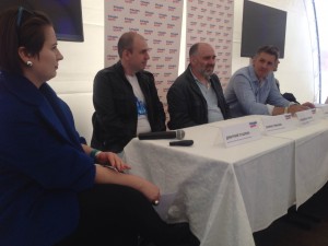 Дина Сорокина, Дмитрий Пушмин, Борис Минаев и Ян Визинберг на фестивале «Наши в городе. Музыка свободы»
