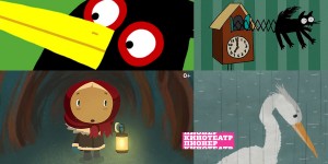 Кадры из мультфильмов программы кинотеатра "Пионер"