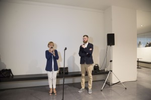 Открытие выставки карикатур в Ельцин Центре. Людмила Телень и Илья Шипиловских