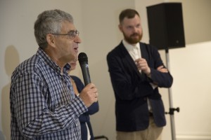 Открытие выставки карикатур в Ельцин Центре. Леонид Гозман и Илья Шипиловских