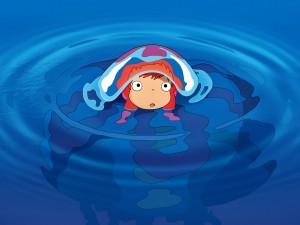 Кадр из фильма "Рыбка Поньо на утёсе"