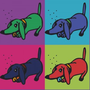 портрет поп арт собачка