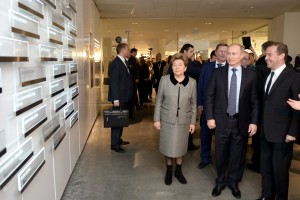 Наина Ельцина, Владимир Путин, Дмитрий Медведев. Открытие Ельцин Центра в Екатеринбурге / Пресс-службы президента РФ