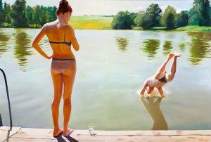 Дубосарский Владимир. «Летом», 2014 год. Холст, масло (2части)