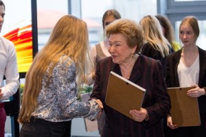 Наина Ельцина на церемонии вручения сертификатов именных стипендий первого президента России Б.Н. Ельцина студентам и аспирантам УрФУ